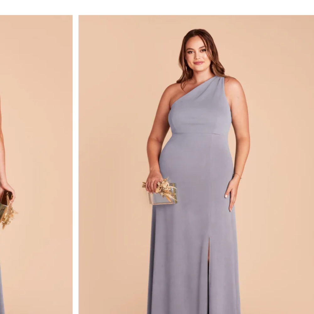 Gray and Purple Asymmetrical One Shoulder Gown